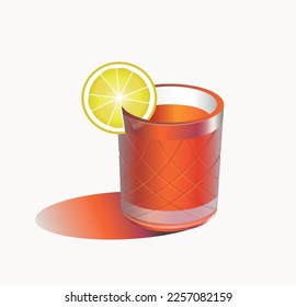 Vector illustration cocktail Negroni icon