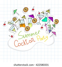 Vector Illustration of Cocktail Party card