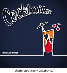 Vector Illustration of Cocktail Party Outline Concept for Design, Website, Background, Banner. Line Infographic Element for you Restaurant or cafe Template