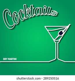 Vector Illustration of Cocktail Party Outline Concept for Design, Website, Background, Banner. Line Infographic Element for you Restaurant or cafe Template
