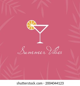 vector illustration with cocktail. summer vibes