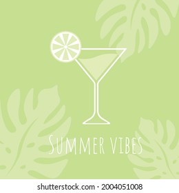 vector illustration with cocktail. summer vibes