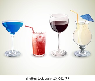 Vector Illustration of Cocktails