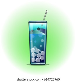 Vector illustration cocktails drinks in glasses vector flat icons. Set of alcohol and soft drinks and refreshments for cocktail party or bar menu design element
