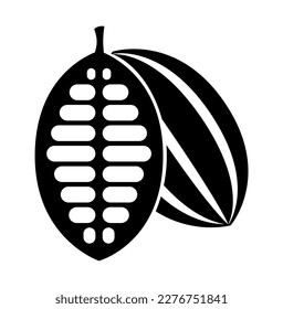 Vector illustration of cocoa beans icon on white background.