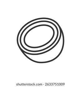 Vector illustration of an coconut fruit on a white background