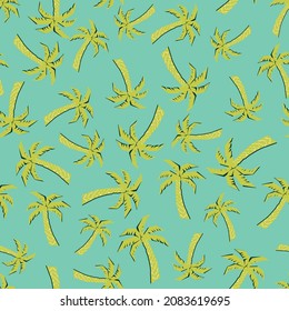 Vector illustration of coconut palms pattern in graphic style.