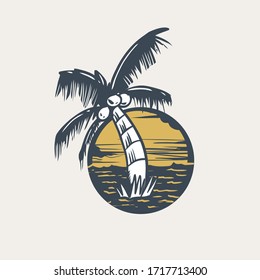 the vector illustration of coconut tree