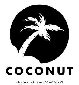 ilustración vectorial de un árbol de coco, concepto de diseño del logotipo de un árbol de coco
