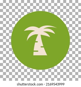 Vector illustration of coconut tree. On transparent background (PNG). editable vector.