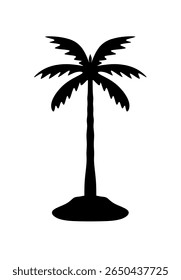 vector illustration of coconut tree on white background