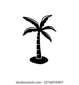 vector illustration of a coconut tree silhouette