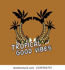 Vector illustration of a coconut tree, as a tropical symbol