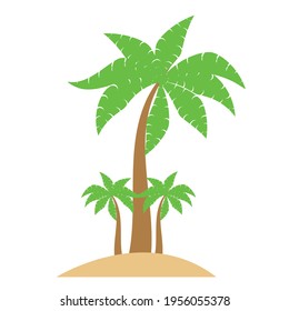 Vector illustration of coconut trees with green leaves. editable. 4000 x 4000 pixel perfect.