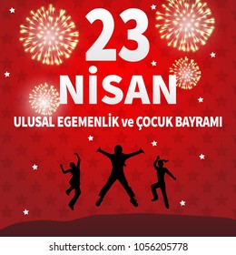Vector illustration of the cocuk baryrami 23 nisan , translation: Turkish April 23 National Sovereignty and Children's Day, graphic design to the Turkish holiday