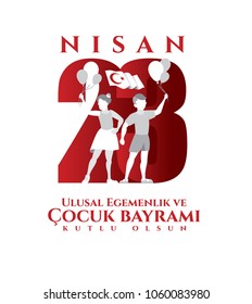 vector illustration of the cocuk baryrami 23 nisan , translation: Turkish April 23 National Sovereignty and Children's Day, graphic design to the Turkish holiday, kids icon, children logo vector