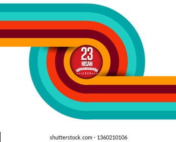 Vector illustration of the cocuk baryrami 23 nisan , translation: Turkish April 23 National Sovereignty and Children's Day, graphic design to the Turkish holiday