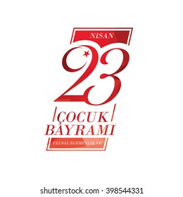 vector illustration of the cocuk baryrami 23 nisan , translation: Turkish April 23 National Sovereignty and Children's Day, graphic design to the Turkish holiday, kids icon, children logo.
