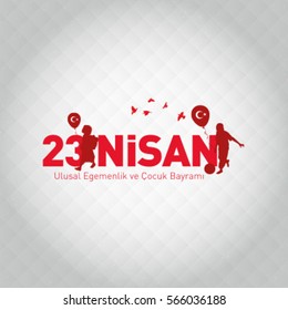 vector illustration of the cocuk baryrami 23 nisan , translation: Turkish April 23 National Sovereignty and Children's Day, graphic design to the Turkish holiday, kids icon, children logo.