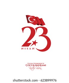 vector illustration of the cocuk baryrami 23 nisan , translation: Turkish April 23 National Sovereignty and Children's Day, graphic design to the Turkish holiday, kids icon, children logo.