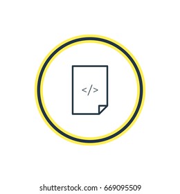 Vector Illustration Of Code Outline. Beautiful Page Element Also Can Be Used As HTML  Element.