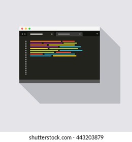 Vector illustration of coding window with stylise program code