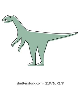 Vector illustration of Coelophysis bauri.  Isolated on white background. Symbol, logo illustration.