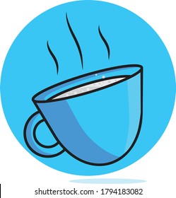Vector Illustration of Coffe Milk in Glass Cup. Suitable for dairy shops, coffee shops and beverage businesses.