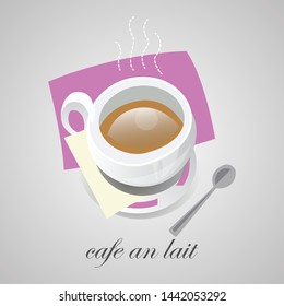 vector illustration of coffee au lait italiano