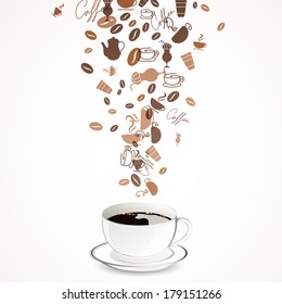Vector Illustration of a Coffee Background
