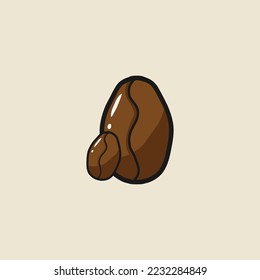 vector illustration of coffee bean cartoon icon. drink, food theme