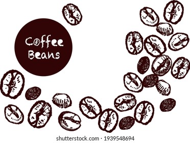 Ilustración vectorial de granos de café.
