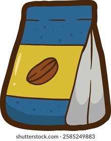 vector illustration of coffee beans bag
