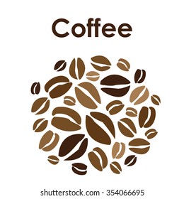 vector illustration / coffee beans / circle design	