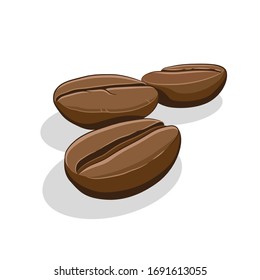 Vector Illustration of Coffee Beans Icon on a White Background