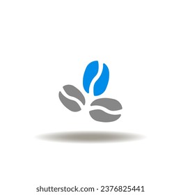 Vector illustration of coffee beans. Icon of coffee house.