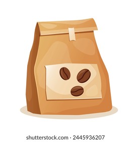 Vector illustration of coffee beans packaging isolated on a white background.

