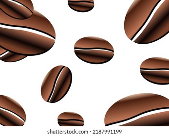Vector illustration coffee beans with white background. Gradient color style. Perfect for coffee shop.