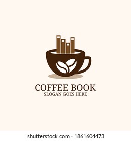 Vector illustration of coffee book logo design template, can use for your trademark, branding identity or commercial brand