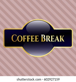 Vector Illustration of Coffee Break shiny badge
