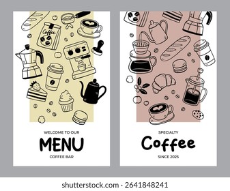vector illustration of coffee, cafe shop, background and banner template design, food and drink concept, poster and promotion, vector illustration