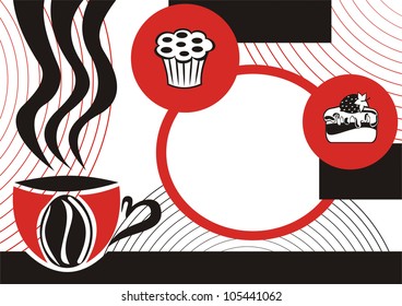 Vector illustration of coffee and cakes