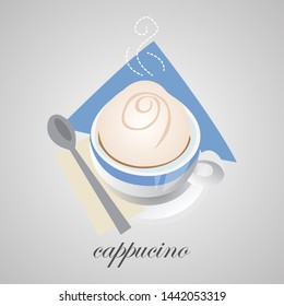 vector illustration of coffee cappuscino italiano