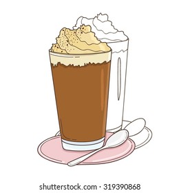 Vector illustration with coffee with cream
