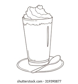 Vector illustration with coffee with cream