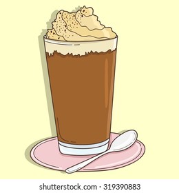 Vector illustration with coffee with cream