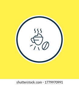 Ilustración vectorial del café con línea de icono de crema. También se puede utilizar como elemento icono de postre un elemento de bebidas hermosas.