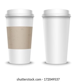 Vector illustration of coffee cup, with cardboard cover