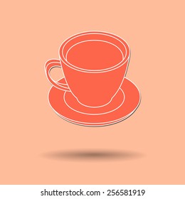 Vector illustration of  Coffee cup color background.