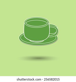 Vector illustration of  Coffee Cup color background.
